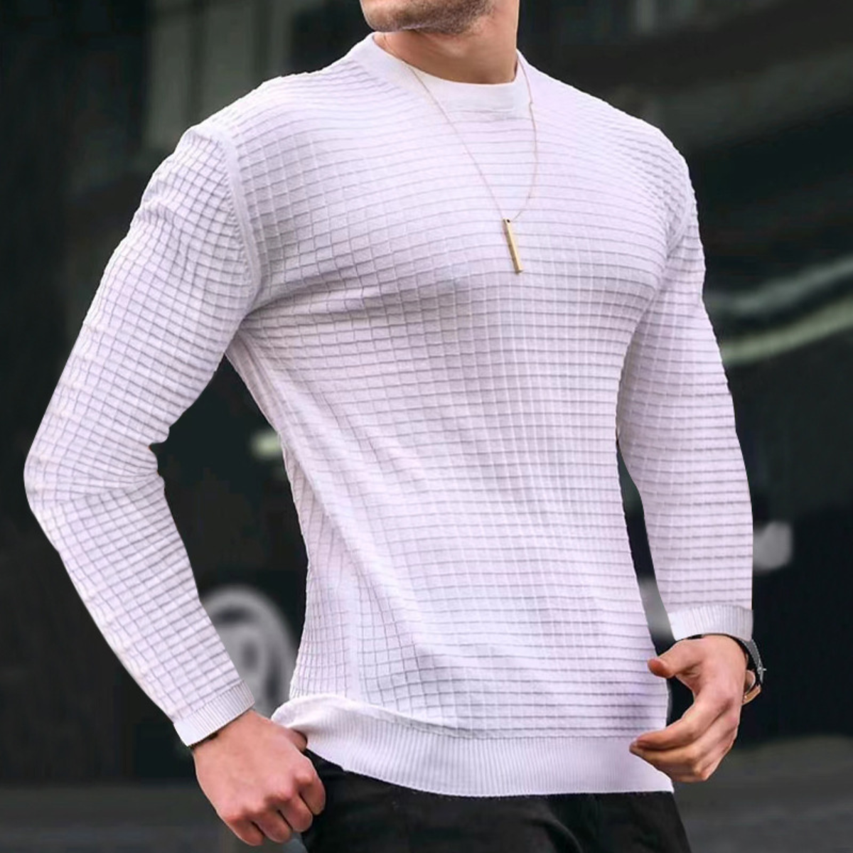 Carviani | Pullover mit Jacquard-Struktur