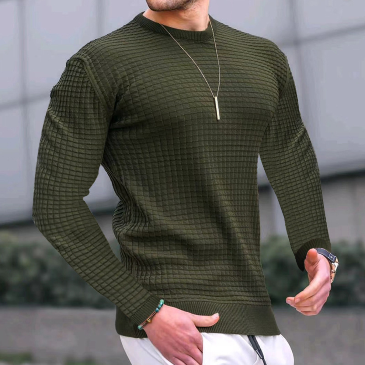 Carviani | Pullover mit Jacquard-Struktur